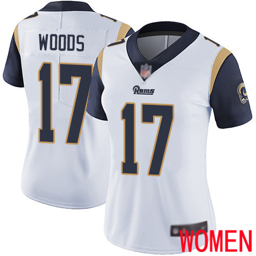 Los Angeles Rams Limited White Women Robert Woods Road Jersey NFL Football #17 Vapor Untouchable->women nfl jersey->Women Jersey